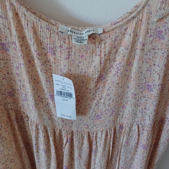 ⛔️SALE PENDING⛔️🆕NWT AE Floral Tie-Strap Babydoll Dress in 'Pink' - Picture 15 of 16